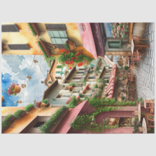 Papel De Seda Una escena callejera italiana Serie de diseño de e