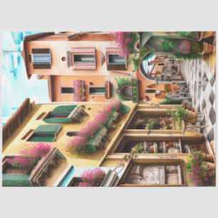 Papel De Seda Una escena callejera italiana Serie de diseño de e