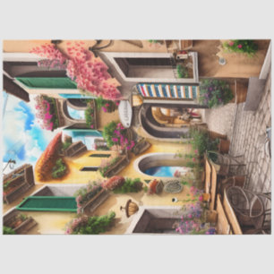 Papel De Seda Una escena callejera italiana Serie de diseño de e