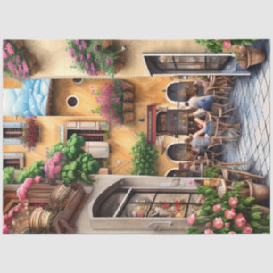 Papel De Seda Una escena callejera italiana Serie de diseño efím