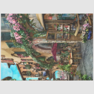 Papel De Seda Una escena callejera italiana Serie de diseño efím