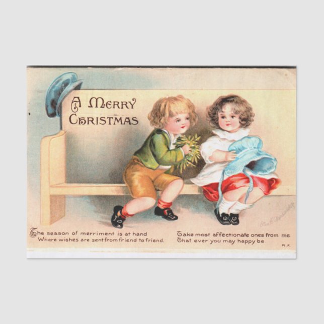 Papel De Seda Una Feliz Navidad por Ellen Clapsaddle (Anverso)