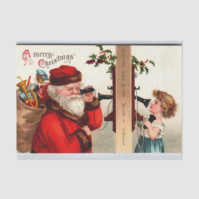 Papel De Seda Una Feliz Navidad por Ellen Clapsaddle (Anverso)