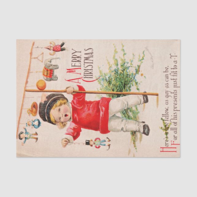 Papel De Seda Una Feliz Navidad por Ellen Clapsaddle (Anverso)