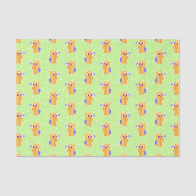 Papel De Seda "Una flor para usted" Kawaii de pelo largo Yorkie (Anverso)