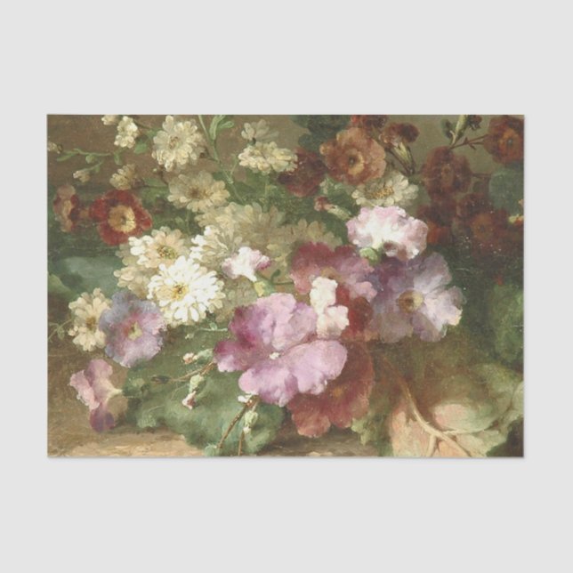 Papel De Seda Una flor y una vida quieta por Margaretha Roosenbo (Anverso)