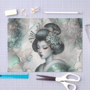 Papel De Seda Una Geisha en Diseño de Serie Verde #2
