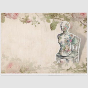 Papel De Seda Una habitación de costura floral Serie Diseño #27