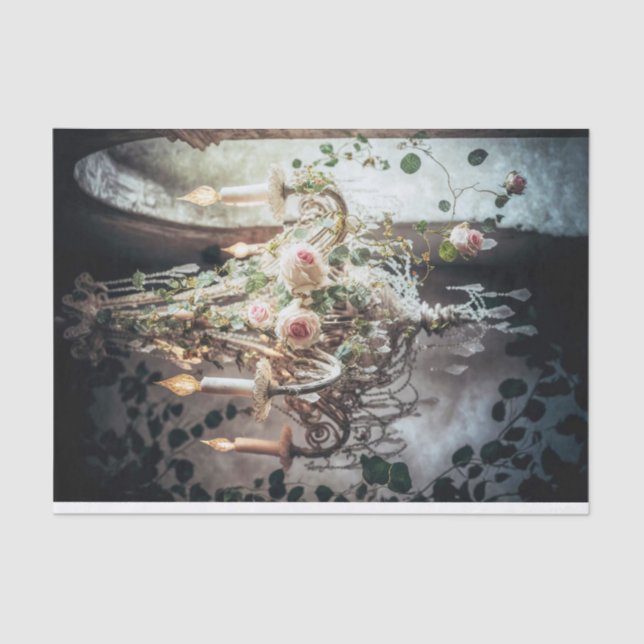 Papel De Seda Una hermosa lámpara de araña francesa (Anverso)