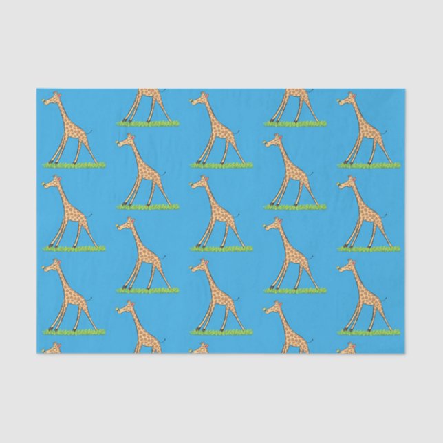 Papel De Seda Una jirafa alegre con personalizado de mariposa (Anverso)