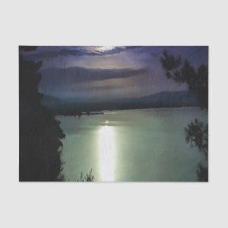 Papel De Seda Una Luna Llena Reflexionando Sobre El Arte Náutico