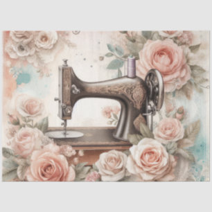 Papel De Seda Una máquina de coser floral serie diseño #1