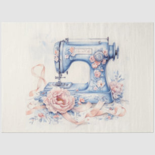 Papel De Seda Una máquina de coser floral serie diseño #10