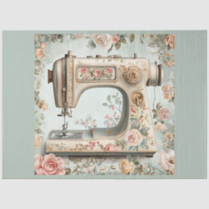 Papel De Seda Una máquina de coser floral Serie Diseño #11