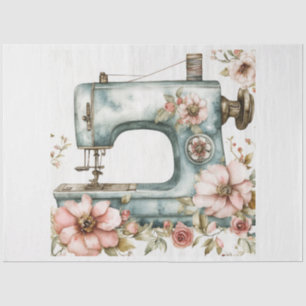 Papel De Seda Una máquina de coser floral serie diseño #12