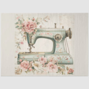 Papel De Seda Una máquina de coser floral serie diseño #13