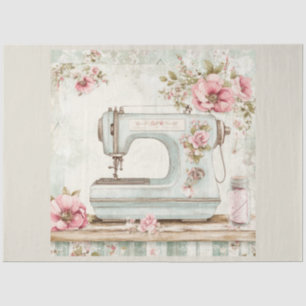 Papel De Seda Una máquina de coser floral serie diseño #14