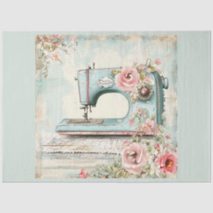Papel De Seda Una máquina de coser floral  serie diseño #19