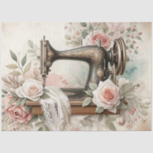 Papel De Seda Una máquina de coser floral serie diseño #2