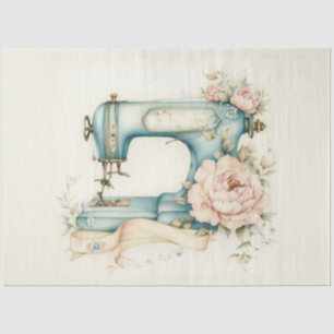 Papel De Seda Una máquina de coser floral  serie diseño #9