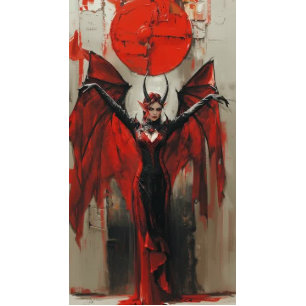 Papel De Seda Una mujer gótica descompuesta en rojo