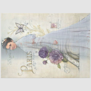 Papel De Seda Una mujer parisina shabby chic serie diseño 24