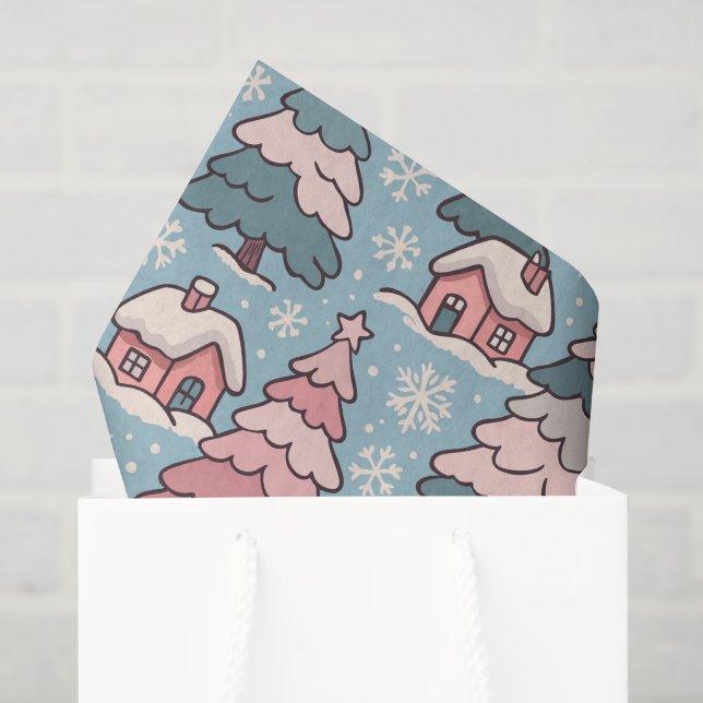 Papel De Seda Una Navidad Rosa (Bolsa de regalo)