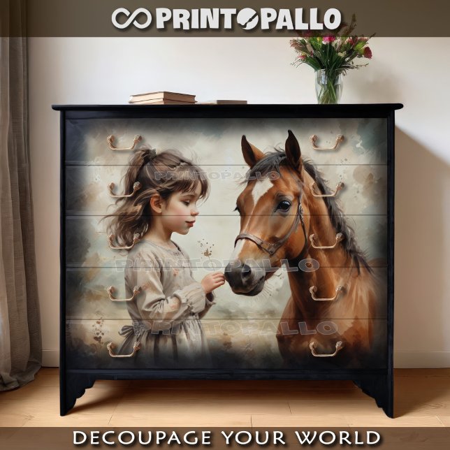 Papel De Seda Una niña enamorada de su caballo (Subido por el creador)