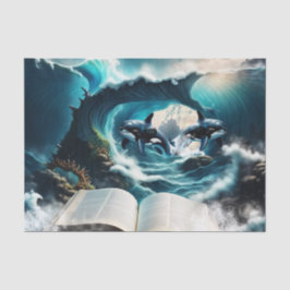 Papel De Seda Una orca de vapor nadando en la ola