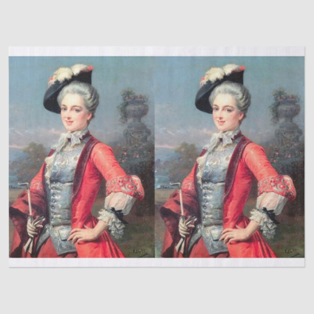 Papel De Seda Una señora del siglo XVIII elegante para Decoupage (Anverso)