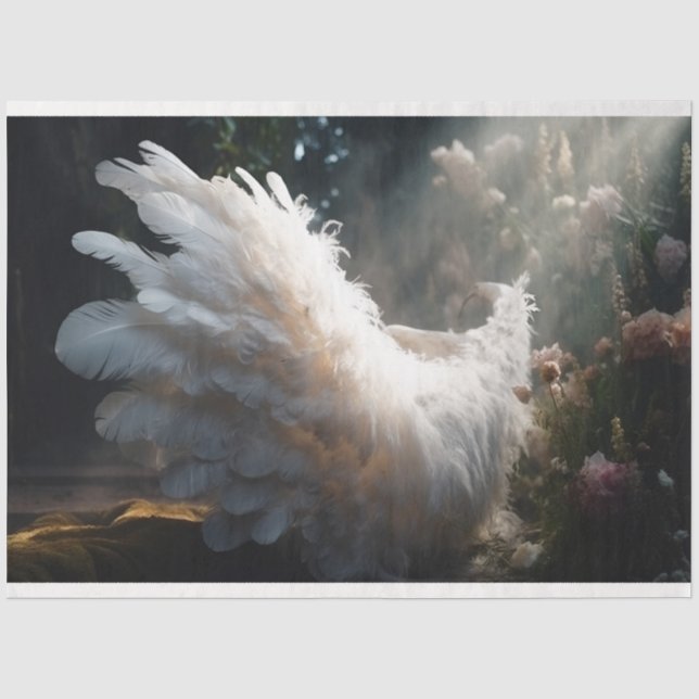 Papel De Seda Una serie de ángeles blancos Diseño 8 (Anverso)