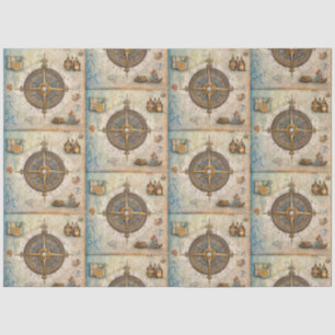 Papel De Seda Una serie de brújulas náuticas Diseño 13