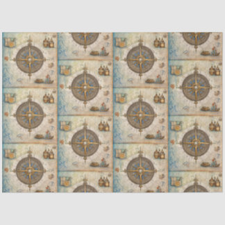 Papel De Seda Una serie de brújulas náuticas Diseño 13