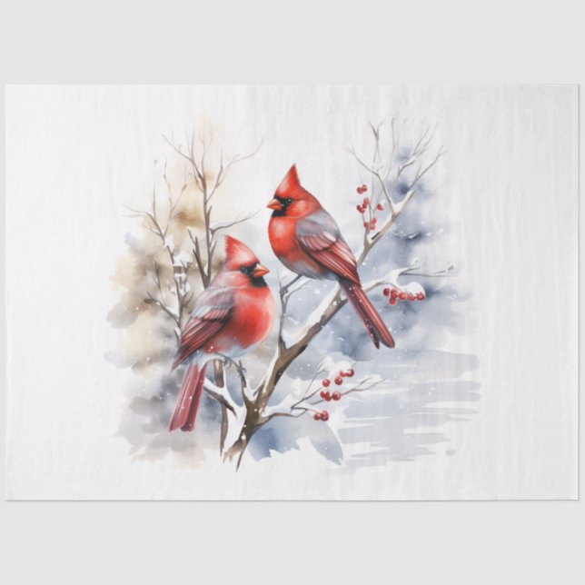 Papel De Seda Una serie de Cardinal de Invierno Diseño 1 (Anverso)