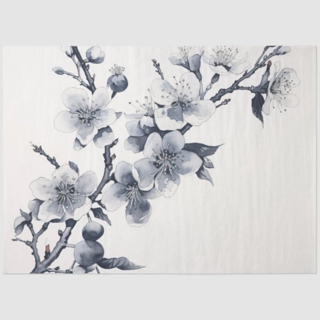 Papel De Seda Una serie de diseño de flores de cerezo 10 (Anverso)