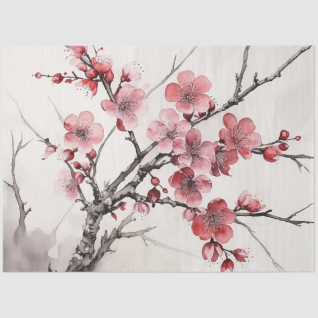 Papel De Seda Una serie de diseño de flores de cerezo 11 (Anverso)