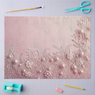 Papel De Seda Una serie de diseño Pink Pearl y encaje #13