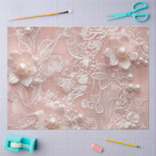 Papel De Seda Una serie de diseño Pink Pearl y encaje #7