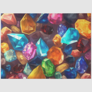 Papel De Seda Una serie de diseños de gemas coloridas 7