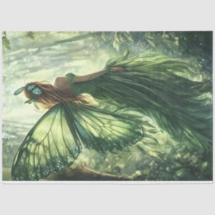 Papel De Seda Una serie de hadas del bosque esmeralda Diseño #1