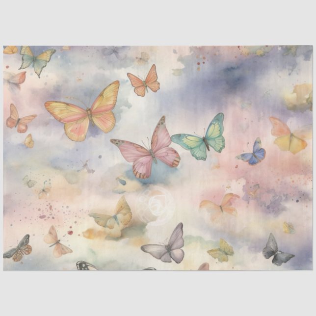 Papel De Seda Una serie de mariposas celestiales Diseño 7 (Anverso)