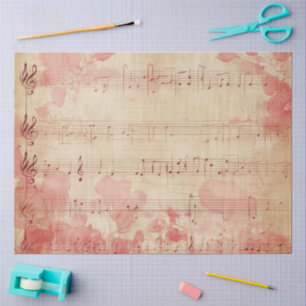 Papel De Seda Una serie de notas musicales amorosas Diseño #2