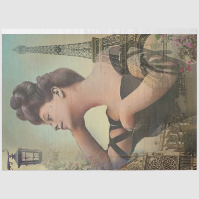 Papel De Seda Una Shabby Chic Parisino Series Diseñan 6 Tissu (Anverso)