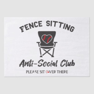 Papel De Seda Unas vallas divertidas sentadas anti club social B