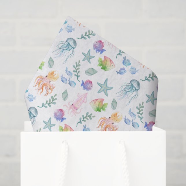 Papel De Seda Under the Sea Tissue Paper (Bolsa de regalo)