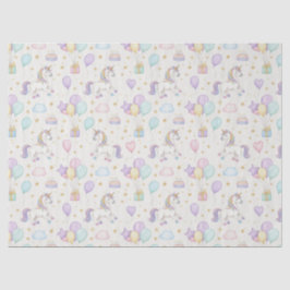 Papel De Seda Unicorn Birthday Magic – Pastel Fantasy Celebratio