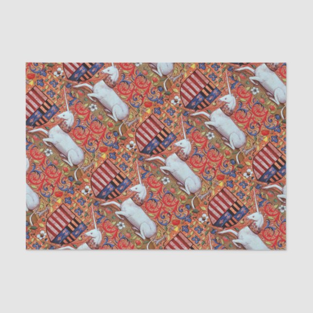 PAPEL DE SEDA UNICORN, FLORES DE FANTASÍA MEDIEVALES, HERRAMIENT (Anverso)