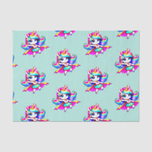 Papel De Seda Unicorn lindo super chica rosa verde