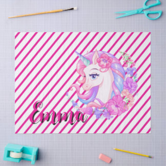 Papel De Seda unicorn & personalize your name