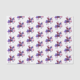 Papel De Seda Unicorn Riding Santa